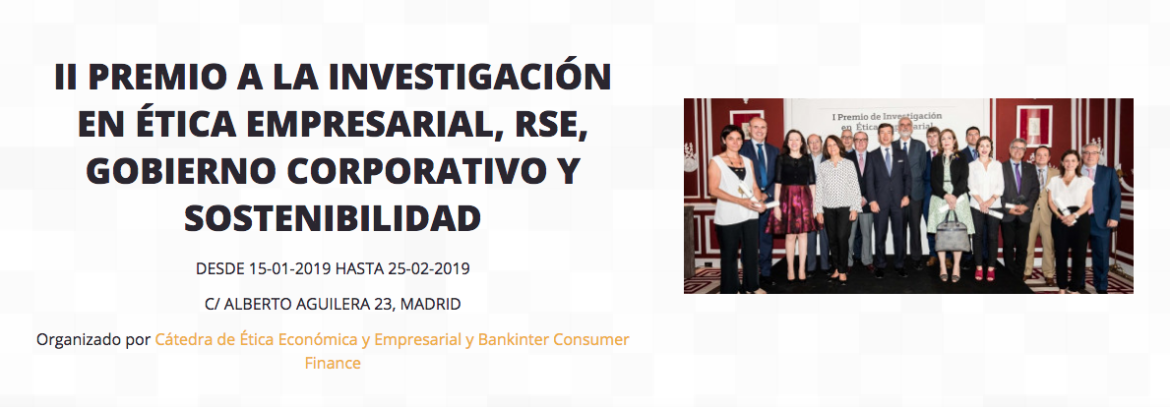 II Premio a la investigación en ética empresarial, rse, gobierno corporativo y sostenibilidad